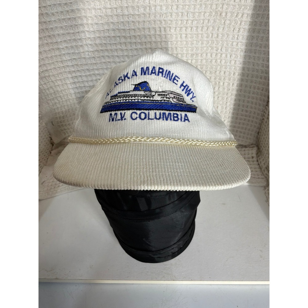 Nautical Mens Unbranded Alaska Marine Hwy MV Columbia Hat OS White
